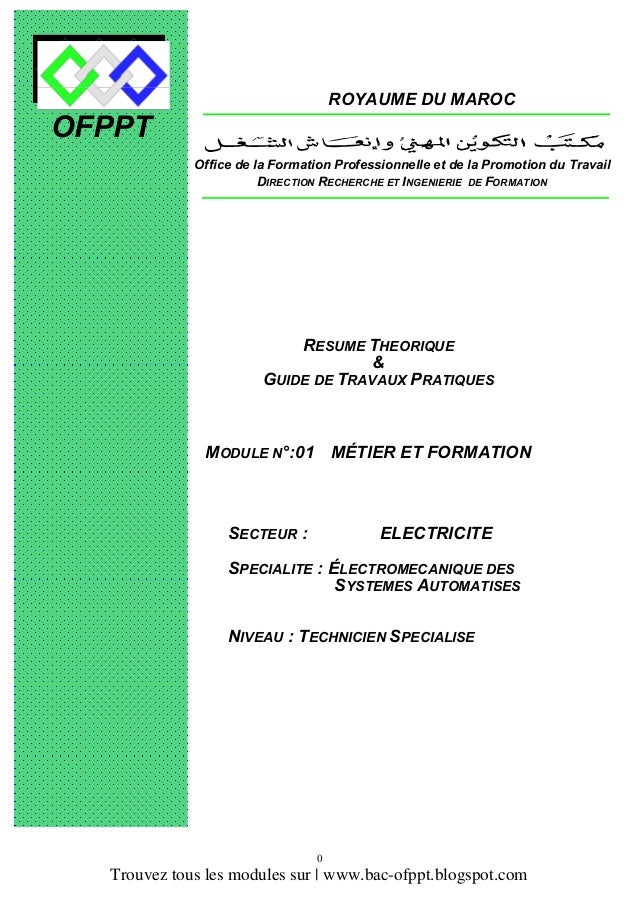 cours electromecanique ofppt